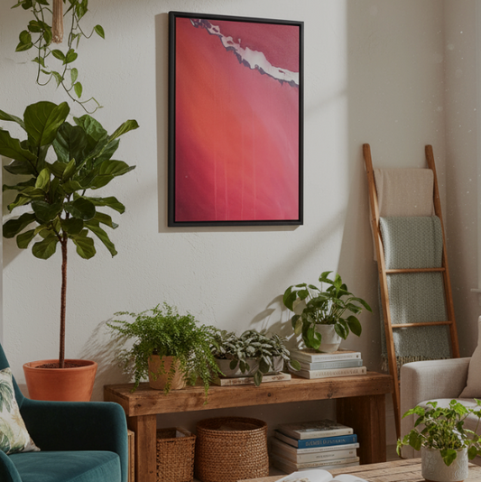 Breaching – modern abstract wall art print with bold shapes and layered textures, contemporary design by Not So Fine Art